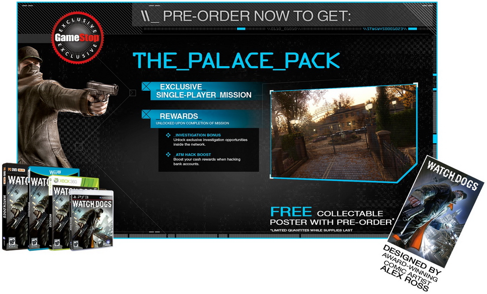 GameStop pre-order bonuses for Watch Dogs 