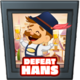Hans defeated