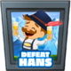 Hans defeated